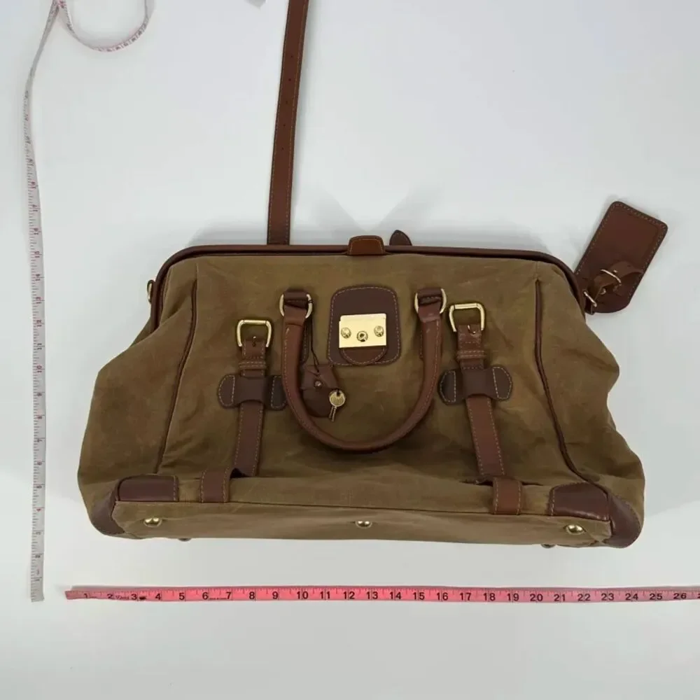 J. Peterman Company Leather & Canvas Safari Bag